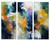 large triptych close up texture gold coral brushstrokes