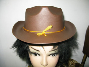 Hat Cowboy Brown Plastic Hat Cowboy Brown Plastic
