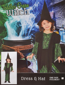 Costume Toddler Witch Green 3-4 years Costume Toddler Witch Green 3-4 years
