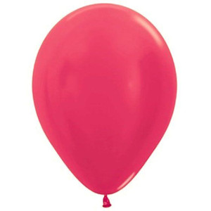 Balloon 30cm Metallic Fuchsia Sempertex Latex Each