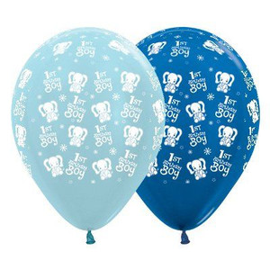 Balloon 30cm Boy Blues 1st Birthday 6pk Balloon 30cm Boy Blues 1st Birthday 6pk