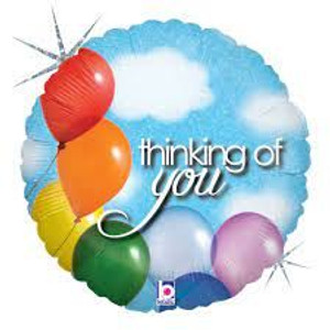 Balloon Foil 46cm Thinking Of You Balloons Sky Holographic Balloon Foil 46cm Thinking Of You Balloons Sky Holographic