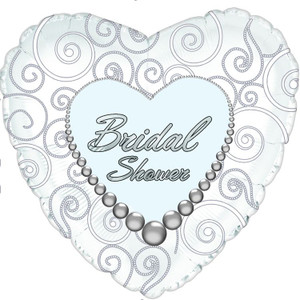 Balloon Foil 45cm Bridal Shower Pearls Heart Shape Balloon Foil 45cm Bridal Shower Pearls Heart Shape