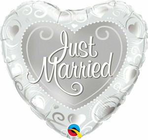 Balloon Foil 46cm Just Married Heart Shape Balloon Foil 46cm Just Married Heart Shape