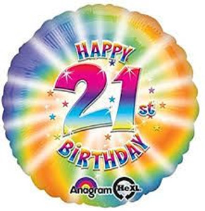 Balloon Foil 43cm 21 Happy Birthday Balloon Foil 43cm 21 Happy Birthday