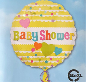 Balloon Foil 43cm Baby Shower Yellow Hearts Balloon Foil 43cm Baby Shower Yellow Hearts