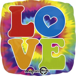 Balloon Foil 43cm Love 60's Groovy Felling Square Shape Balloon Foil 43cm Love 60's Groovy Felling Square Shape