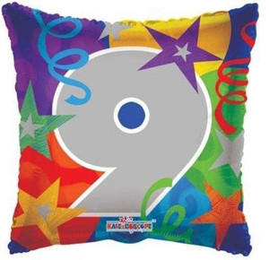 Balloon Foil 46cm 9 Birthday Square Shape