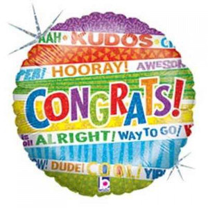 Balloon Foil 46cm Congrats Lots Different Ways All Over Balloon Foil 46cm Congrats Lots Different Ways All Over