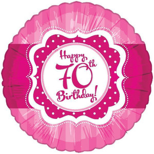 Balloon Foil 46cm Happy 70th Birthday Perfectly Pink Balloon Foil 46cm Happy 70th Birthday Perfectly Pink