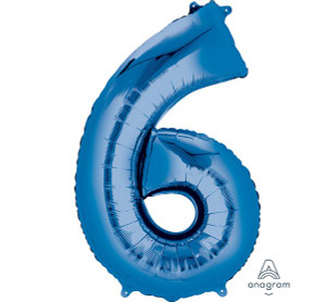 Balloon Foil 86cm 6 Blue Shape