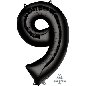 Balloon Foil 86cm 9 Shape Black
