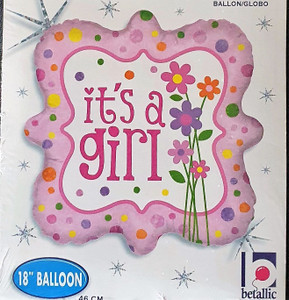 Balloon Foil 46cm It's A girl Square Shape Holographic Balloon Foil 46cm It's A girl Square Shape Holographic