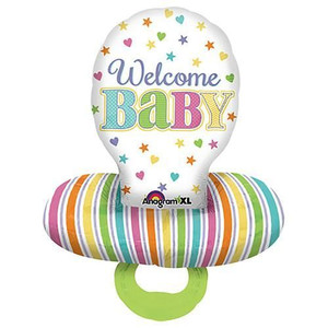 Balloon Foil 73cm Welcome Baby Baby Pacifier Dummy Large Balloon Foil 73cm Welcome Baby Baby Pacifier Dummy Large