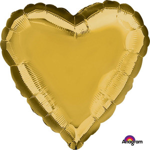 Balloon Foil 46cm Shape Gold Heart Balloon Foil 46cm Shape Gold Heart