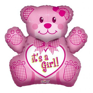 Balloon Foil 71cm It's A Girl Bear Large Shape Balloon Foil 71cm It's A Girl Bear Large Shape