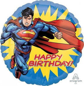 Balloon Foil 43cm Superman Happy Birthday Comic Balloon Foil 43cm Superman Happy Birthday Comic