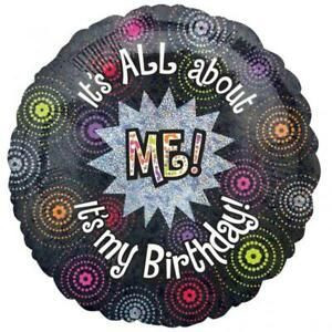 Balloon Foil 45cm It's All About Me It's My Birthday Holographic Balloon Foil 45cm It's All About Me It's My Birthday Holographic