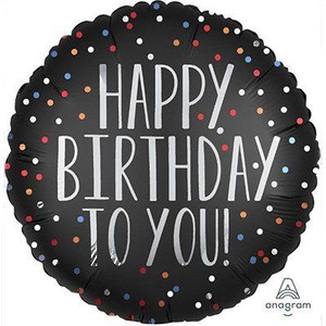 Balloon Foil 45cm Happy Birthday To You Black Balloon Foil 45cm Happy Birthday To You Black