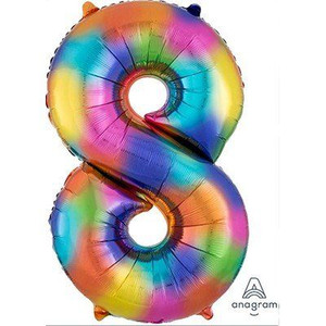 Balloon Foil 86cm 8 Rainbow Splash Shape