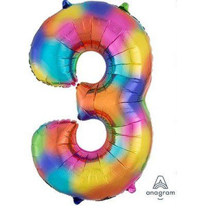 Balloon Foil 86cm 3 Rainbow Splash Shape