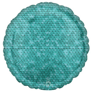 Balloon Foil 43cm Shape Ocean Blue Sequins Round