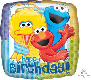 Balloon Foil 43cm Sesame Street Birthday Square Shape Balloon Foil 43cm Sesame Street Birthday Square Shape