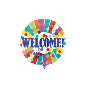Balloon Foil 45cm Welcome Dots & Stripes Balloon Foil 45cm Welcome Dots & Stripes