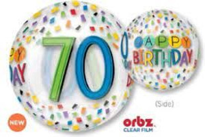 Balloon Clear 38cm Orbz 70 Happy Birthday See Through Balloon Clear 38cm Orbz 70 Happy Birthday See Through