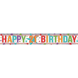 Banner 21st Birthday Foil Banner 21st Birthday Foil