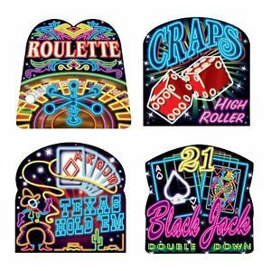 Cutout Casino Neon Sign 4pk