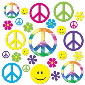 Cutout Retro 60's Peace Signs