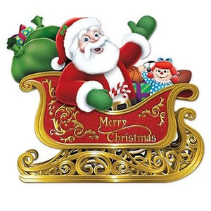 Cutout Santa In Sleigh