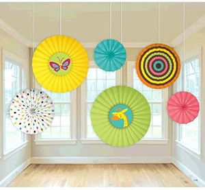 Hanging Paper Fan Deco Fisher Price 6pk Hanging Paper Fan Deco Fisher Price 6pk