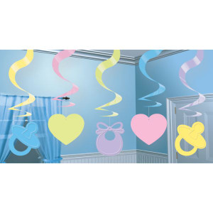 Swirl Baby Shower Hanging 15pk