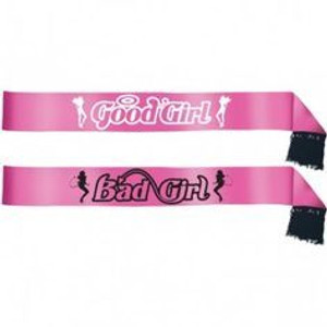 Sash Good Girl Bad Girl Dark Pink Satin Sash Good Girl Bad Girl Dark Pink Satin