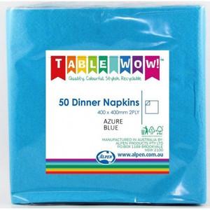 Napkin Dinner Azure Blue 50pk