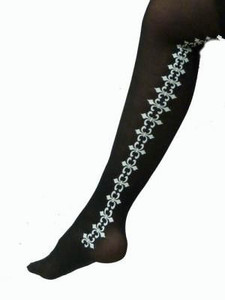 Stockings Black With White Design Gothic Stockings Black With White Design Gothic