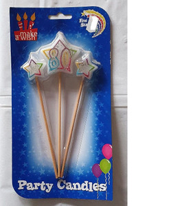 Candle 80 Star Pick Rainbow