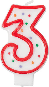 Candle 3 Numeral Polka Dot