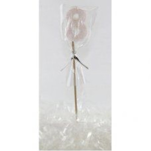 Candle 8 Pearl White Glitter Candle 8 Pearl White Glitter