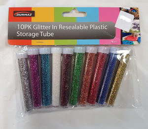 Glitter Resealable Tube 10pk
