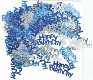 Scatter Happy Birthday Blue & Silver