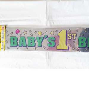 Banner 1st Birthday Baby Foil