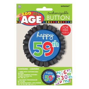 Badge Happy Birthday Add Age Blue