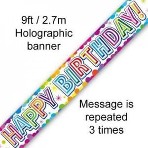 Banner Happy Birthday Confetti