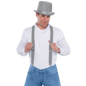 Suspenders Silver Glitter