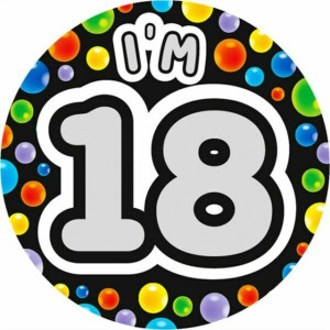 Badge 18 Small Black 55mm