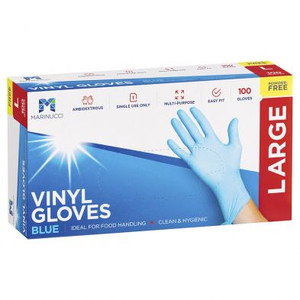 Glove Vinyl Large Blue 100pk
