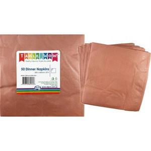 Napkin Dinner Rose Gold 400 x 400mm 50pk